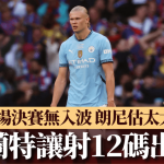 足總杯|曼城夏蘭特讓射12碼出事 個人連續9場決賽無入波 朗尼:可能佢太大壓力
