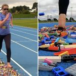 赤脚狂飇“LEGO赛道”24.75秒跑完100米 纽西兰2宝妈破健力士纪录