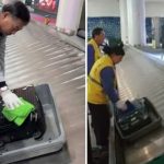 内蒙古机场职员窝心抹行李箧惹热讨 反遭质疑摆拍︱有片