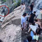 浙江男野生瀑布滑落 “人肉保龄球”连环撞伤下方多人|有片
