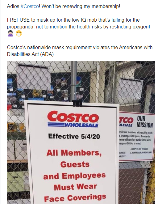 重磅! Costco新规进店购物必须戴口罩! 众多网友抵制: 取消会员卡！