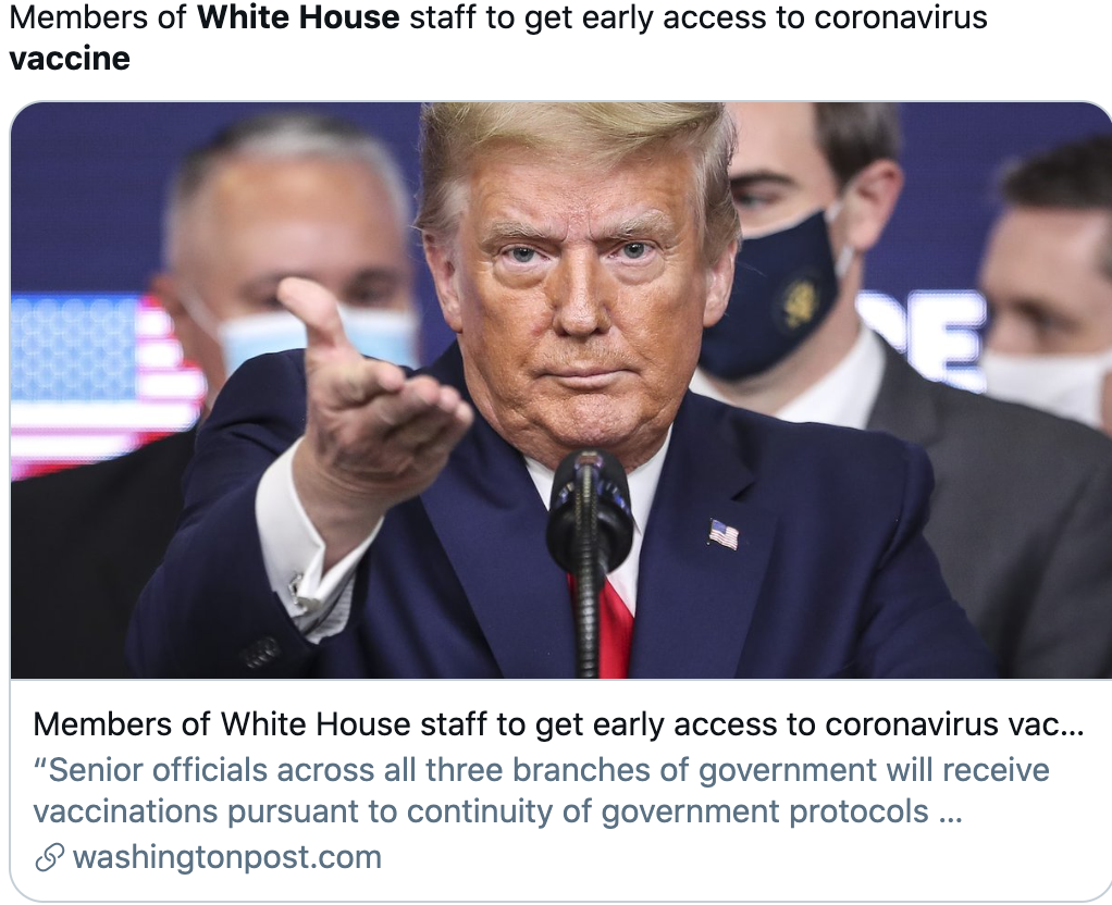 美国白宫高官第一批接种新冠疫苗！加拿大疫苗马上到 首批送往医院！