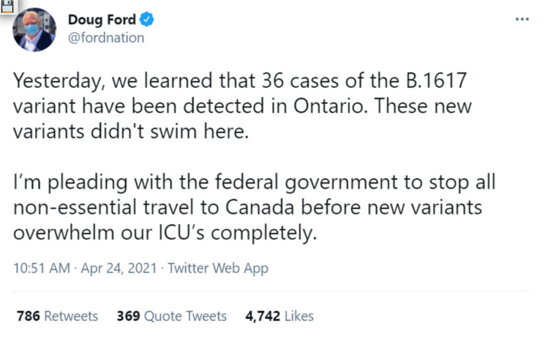 刚刚！加拿大副总理宣布 边境限制会更严！福特大怒：新病毒不是游泳过来的！