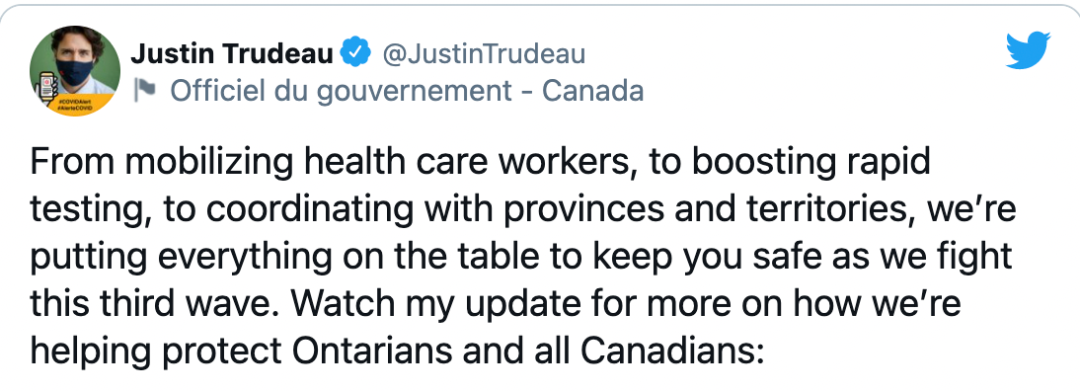 危急！杜魯多剛剛宣布：加拿大各省醫護人員將馳援安省！軍隊、紅十字會待命！