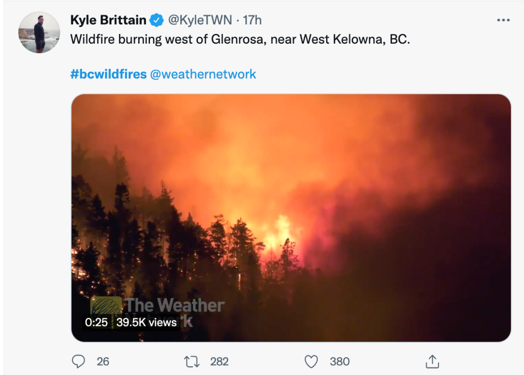 壯觀！加拿大這裡在推特上刷屏了: 橙色天空，濃霧籠罩...