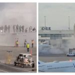 美国航空波音737客机丹佛机场起火 12人被送医院